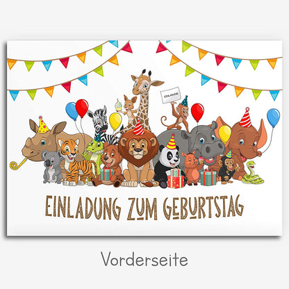Einladung Dschungel Party Kinder Geburtstag Safari