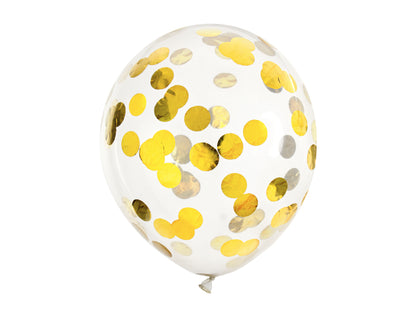 Konfetti Ballons Gold Transparant Chrystal