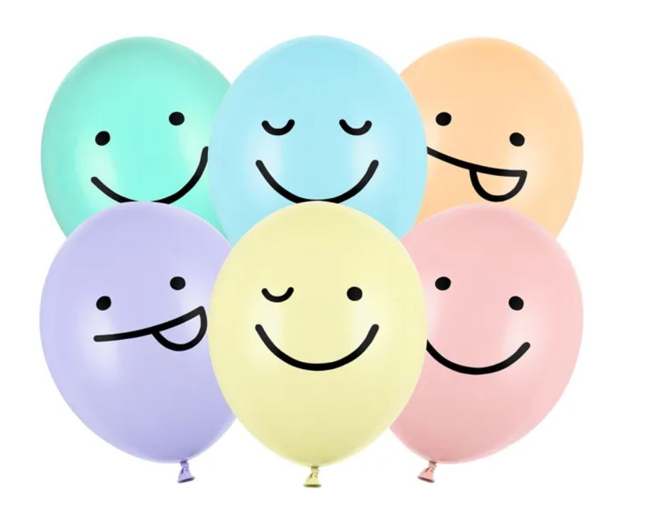 Smiley Ballons Luftballons Latexballons Pastell 