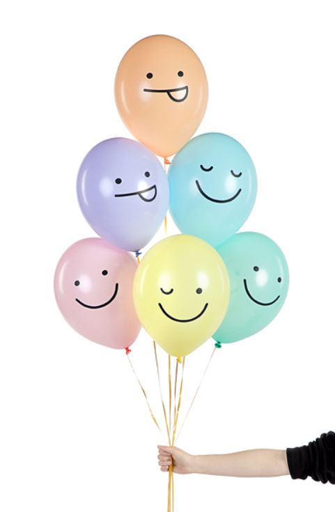Smiley Ballons Luftballons Latexballons Pastell 