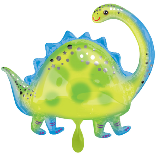 Dino Folienballon Brontosaurus Langhals Grün Blau Motto Party Kindergeburtstag