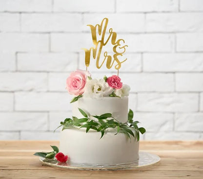 Caketopper Mr & Mrs Gold Hochzeit Bride Hochzeitstorte Tortendeko