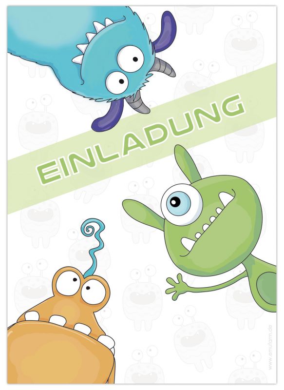 Monster Party Geburtstag Einladung
