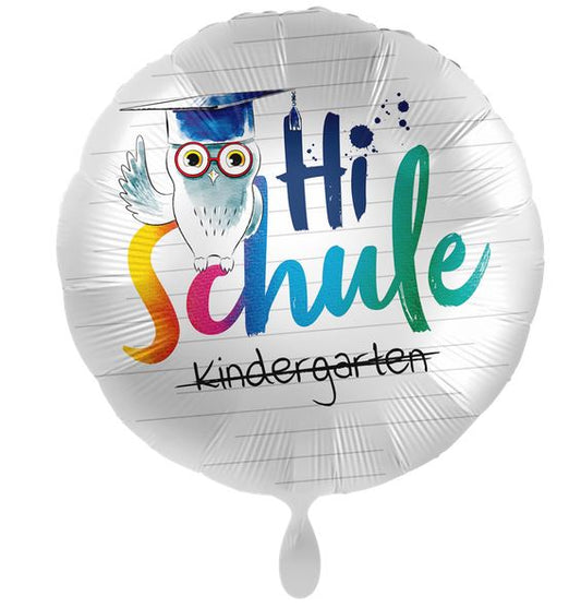 Folienballon Hi Schule Bunt Eule Einschulung Schulstart