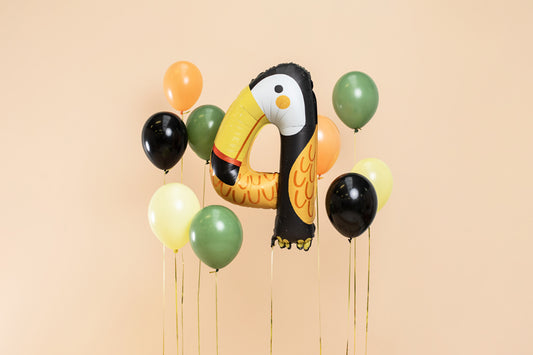 Zahlenballon Tier Tukan Vier 4