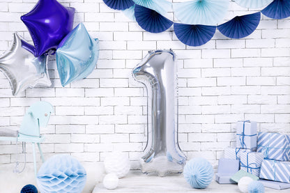 Ballonturm in Blau / Silber