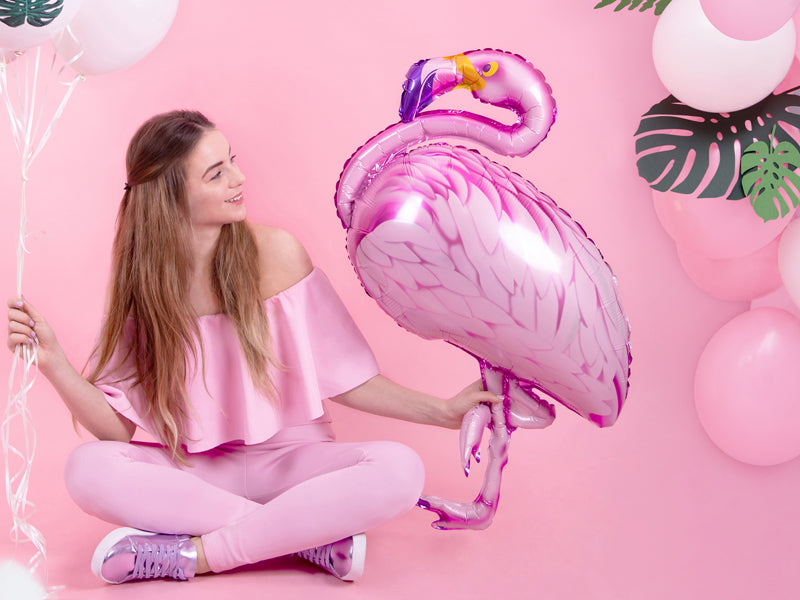 Folienballon Dschungel Tropical Party Flamingo Rosa Pink