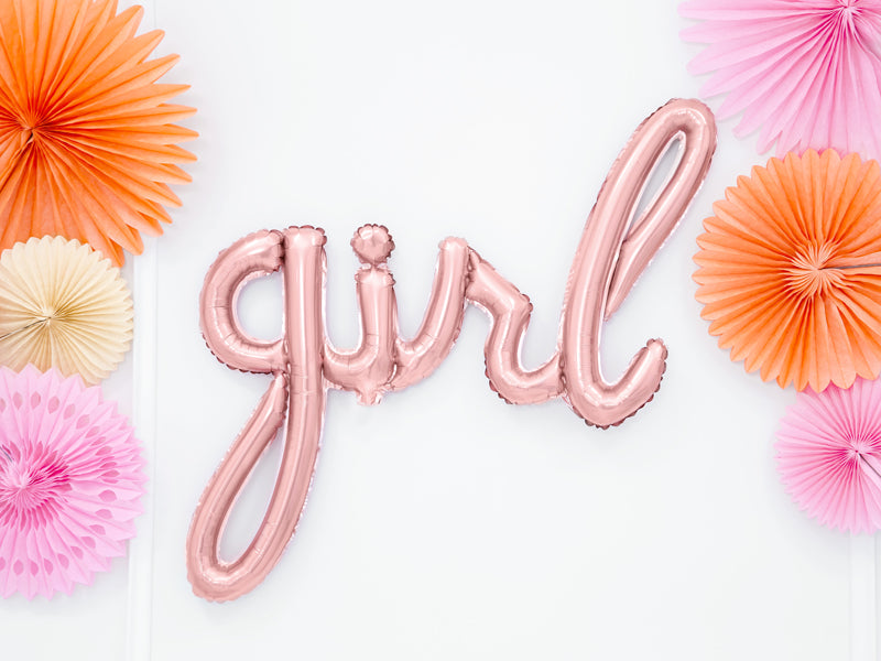 Schriftzug baby girl Rosegold Rose Baby Party Girl Mädchen Folienballon
