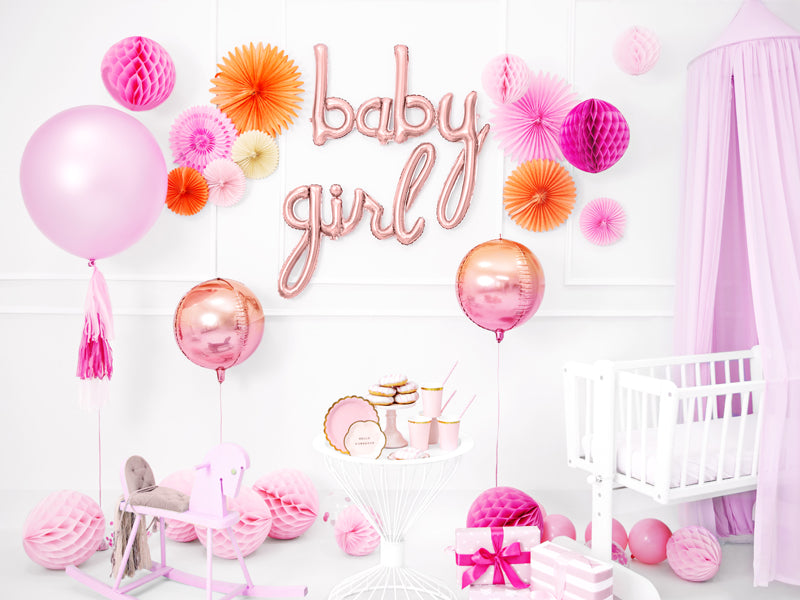 Schriftzug baby girl Rosegold Rose Baby Party Girl Mädchen Folienballon