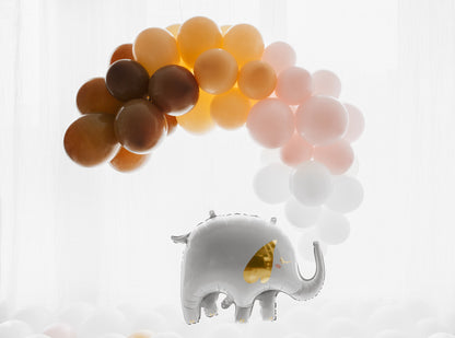 Folienballon Elefant Weiss Gold