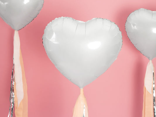 Folienballon Herz Hochzeit Bride to Be Brautparty Junggesellinnenabschied Weiss