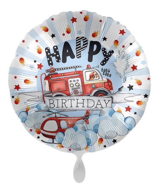Kindergeburtstag Feuerwehr Folienballon Happy Birthday 