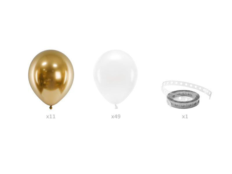 Ballongirlande Weiss Gold Hochzeit
