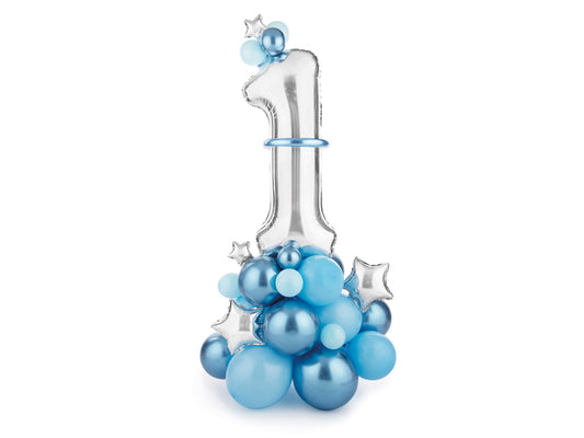 Ballonturm Ballon Bouquet Ballons 1. Geburtstag Girlande Blau