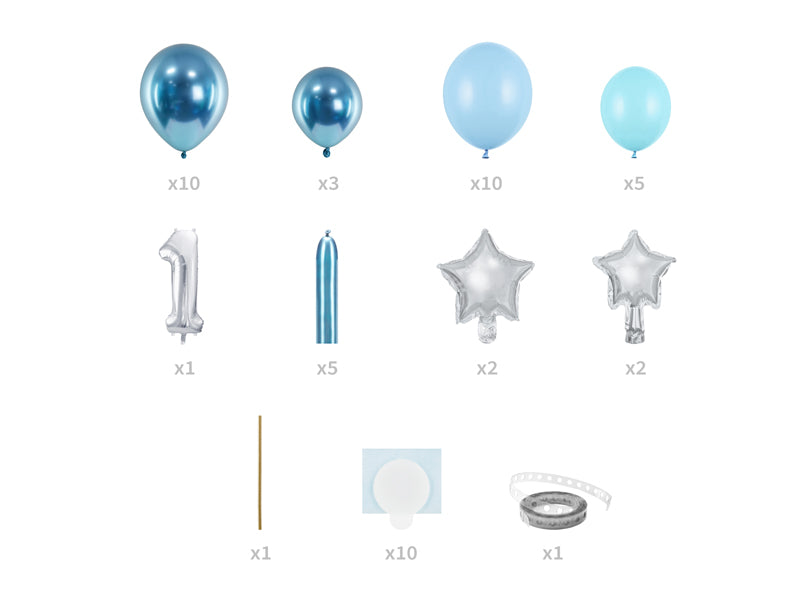 Ballonturm Set 1. Geburtstag Blau