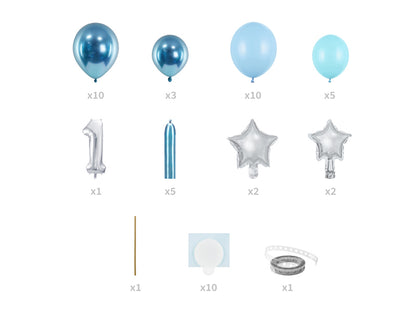 Ballonturm Set 1. Geburtstag Blau