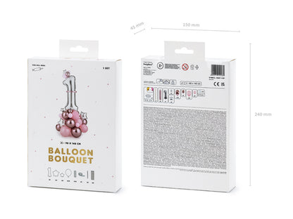 Ballonturm Set 1. Geburtstag Rosa