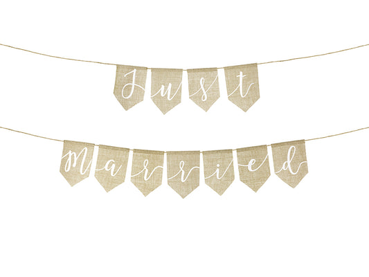 XXL Jute Girlande Just Married Hochzeit Dekoration