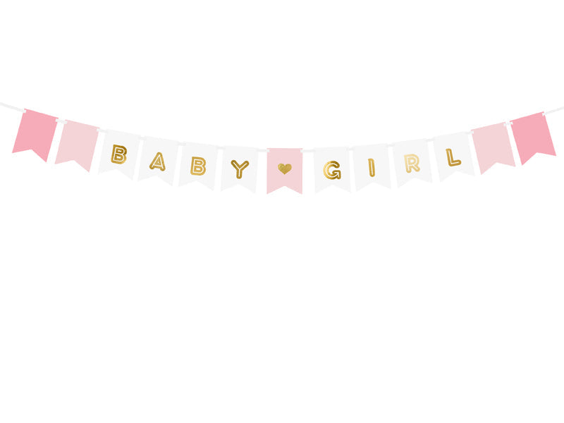 Girlande Baby Party Babyshower Mädchen Rosa Gold Girl