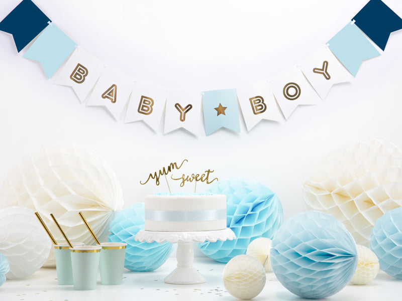Babyshower Baby Party Junge Blau Boy  Girlande