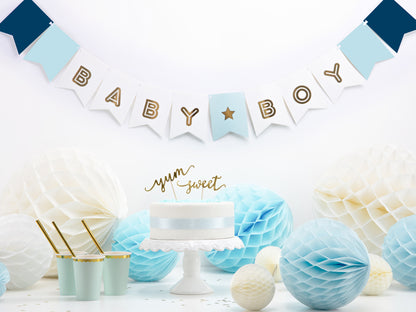 Babyshower Baby Party Junge Blau Boy  Girlande
