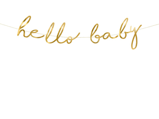 Girlande Gold Hello Baby Party Babyshower