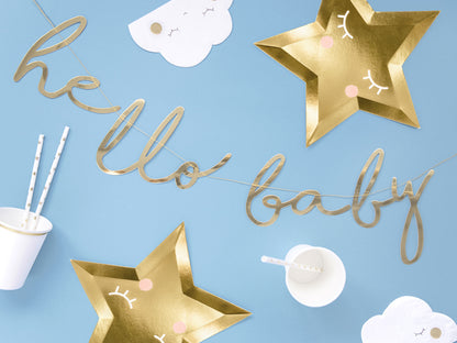 Girlande Gold Hello Baby Party Babyshower