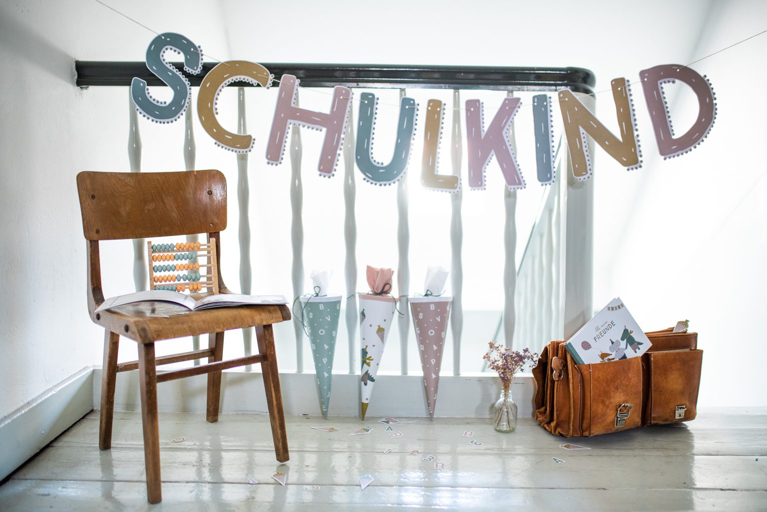Einschulung Deko Schulkind Schulstart Schulanfang Krokodil Fuchs Girlande Caketopper Konfetti Erinnerungsbuch