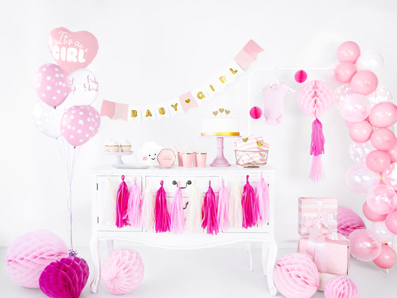 Babyparty Babyshower Party Paket Set Rosa Gold Pink Weiss 