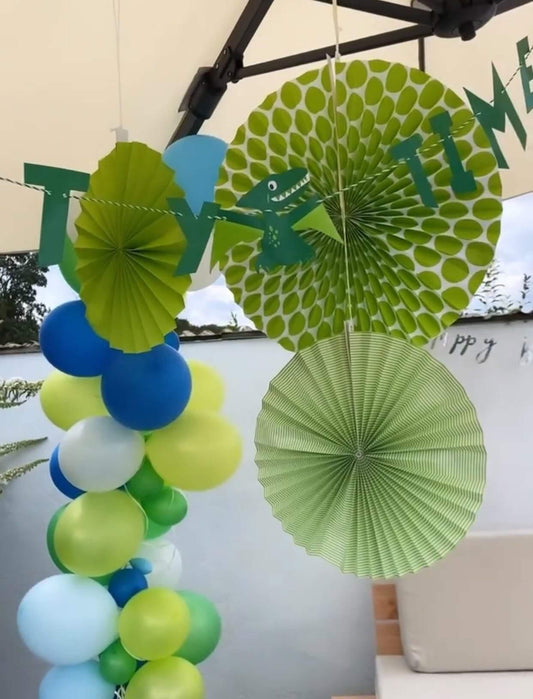 Ballongirlande Blau Grün Kindergeburtstag Dino