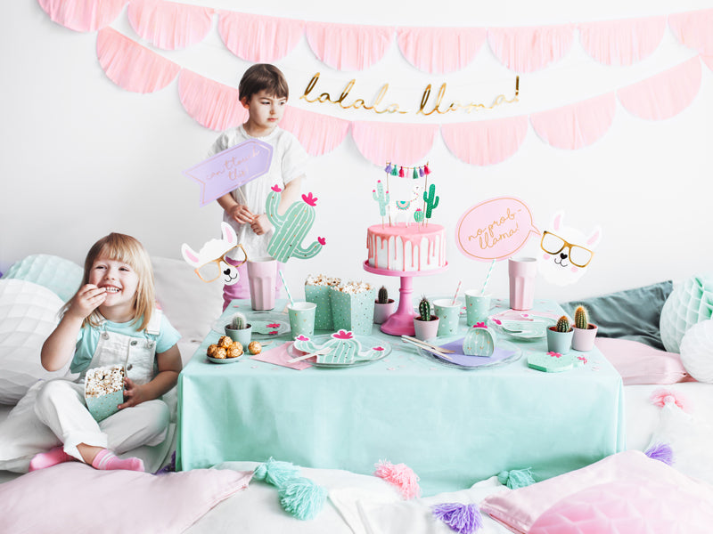 XXL Lama Party Paket Geburtstag Pastell Mint Rosa 