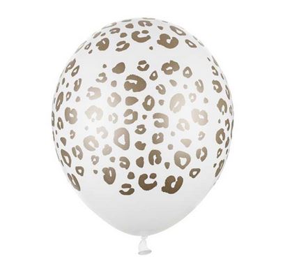 Latexballons Luftballons Dschungel Party Leopard Gold Weiss