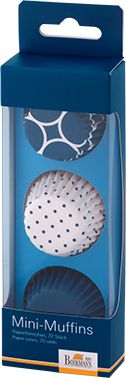 Muffinförmchen Mini Muffins Cupcakes Blau Weiss Punkte Kreise Navy
