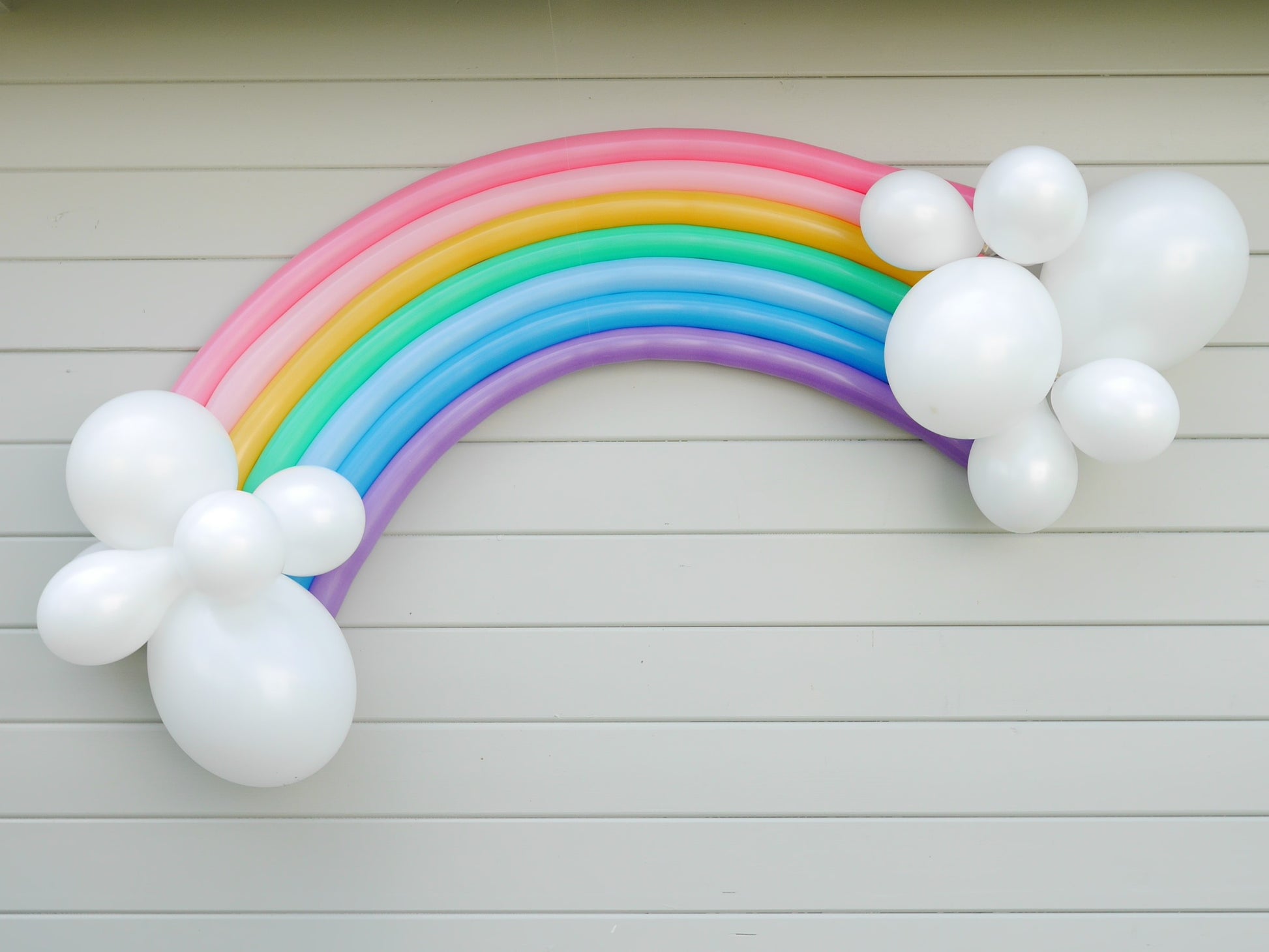 DIY Regenbogen Wolke Ballons Ballondeko Party