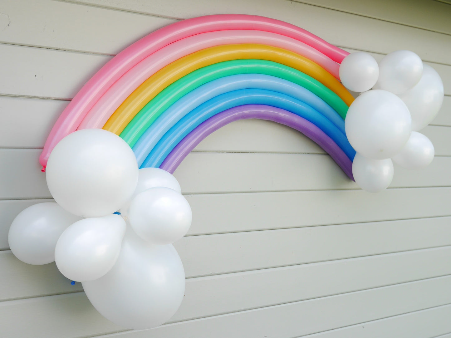 DIY Regenbogen Wolke Ballons Ballondeko Party