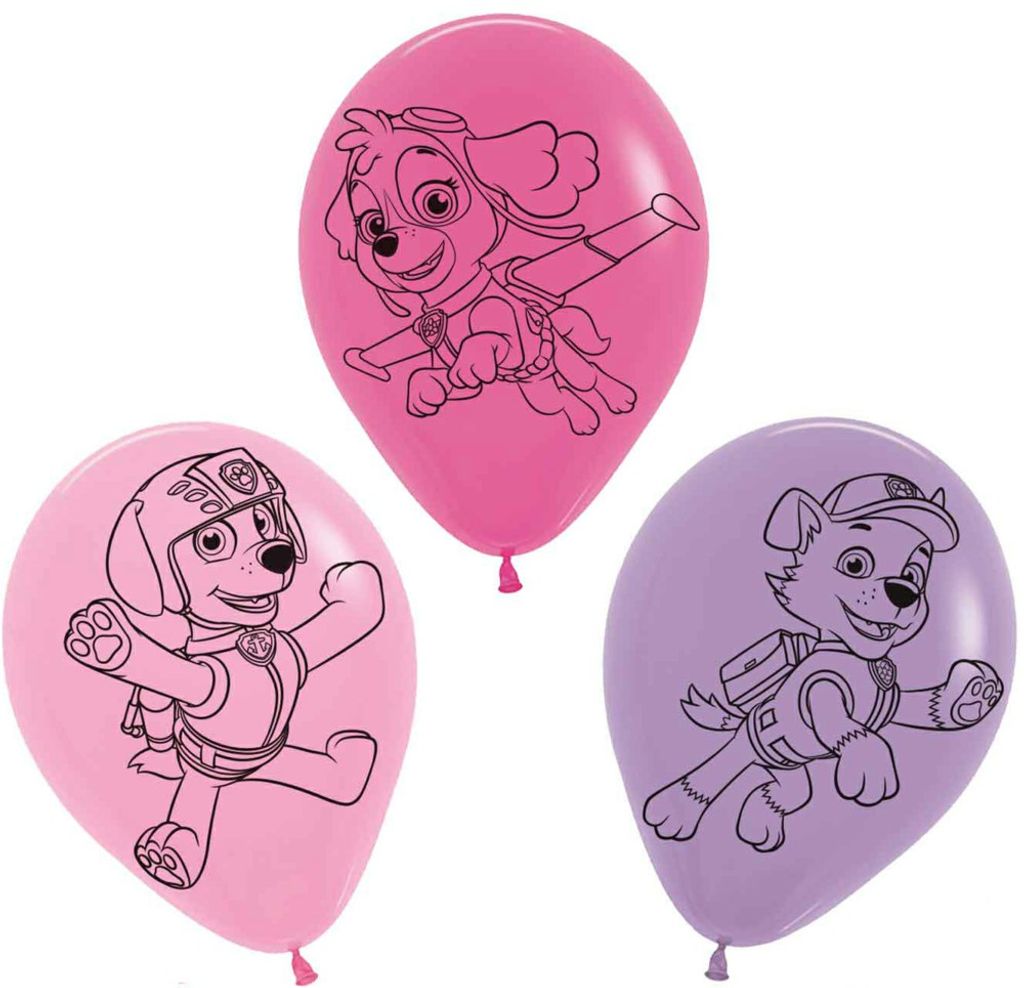 Luftballons Latexballons Paw Patrol Girls Rosa Lila