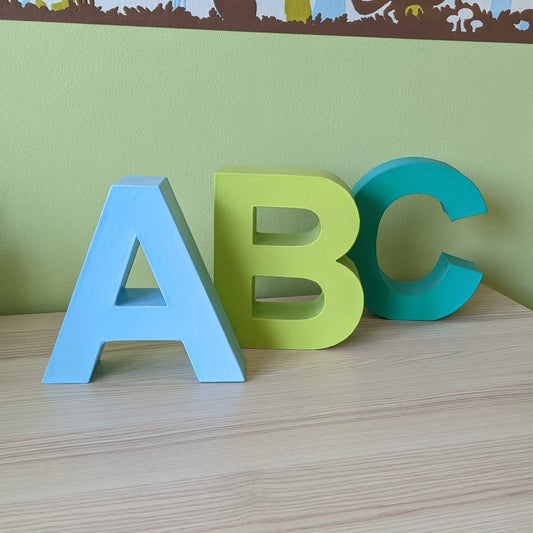 Buchstaben naturfarben aus Pappe zum Anmalen Pappmache Einschulung Schulstart Schule Schulanfang Deko
