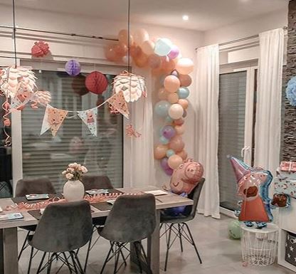 Ballongirlande Peppa Pig Wutz Party Kindergeburtstag Pastell