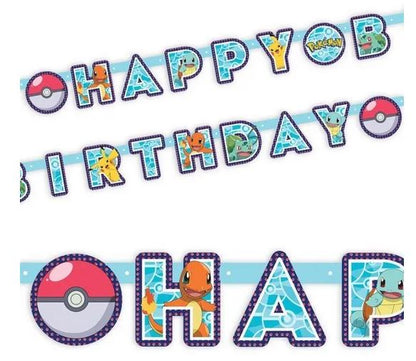Pokemon Party Kinder Geburtstag Girlande Pikachu