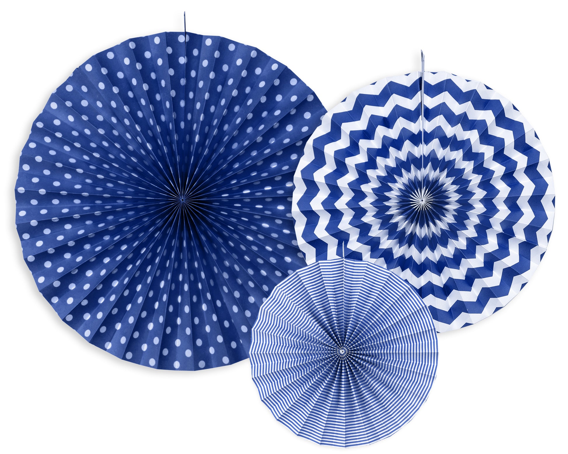 Rosetten Dekofächer Fächer Blau Punkte Kreise