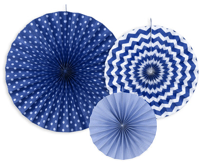Rosetten Dekofächer Fächer Blau Punkte Kreise