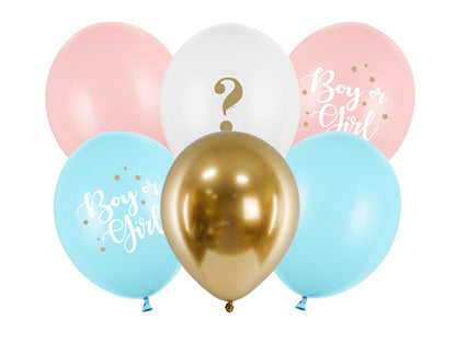 Latexballons Luftballons Baby Party Gender Reveal Mädchen oder Junge Rosa Blau Gold