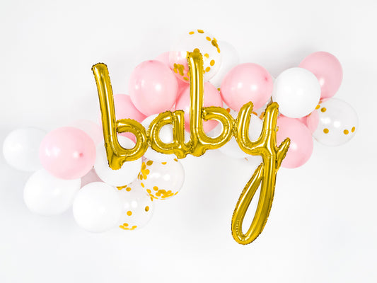 Schriftzug Folienballon Gold Baby Babyshower