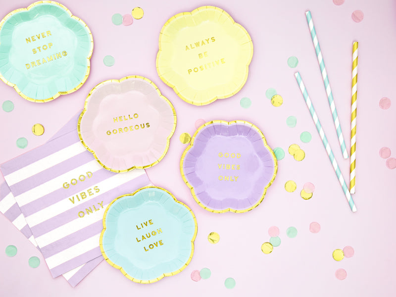 Partyteller Pappteller Baby Party Babyshower Junge oder Mädchen Hellblau Gold