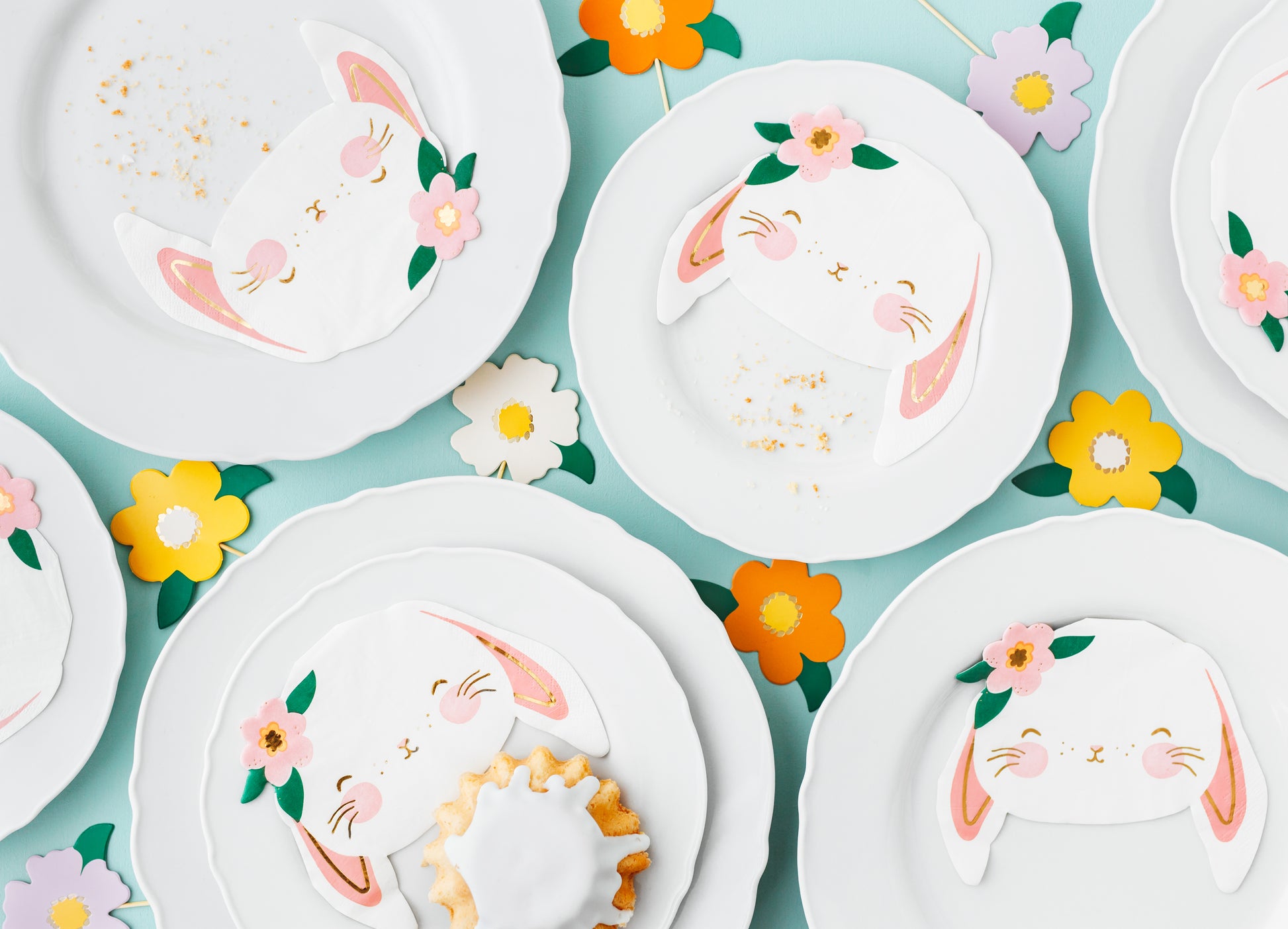 Ostern Servietten Hase Häschen Süß Partygeschirr Rosa Gold Tischdeko