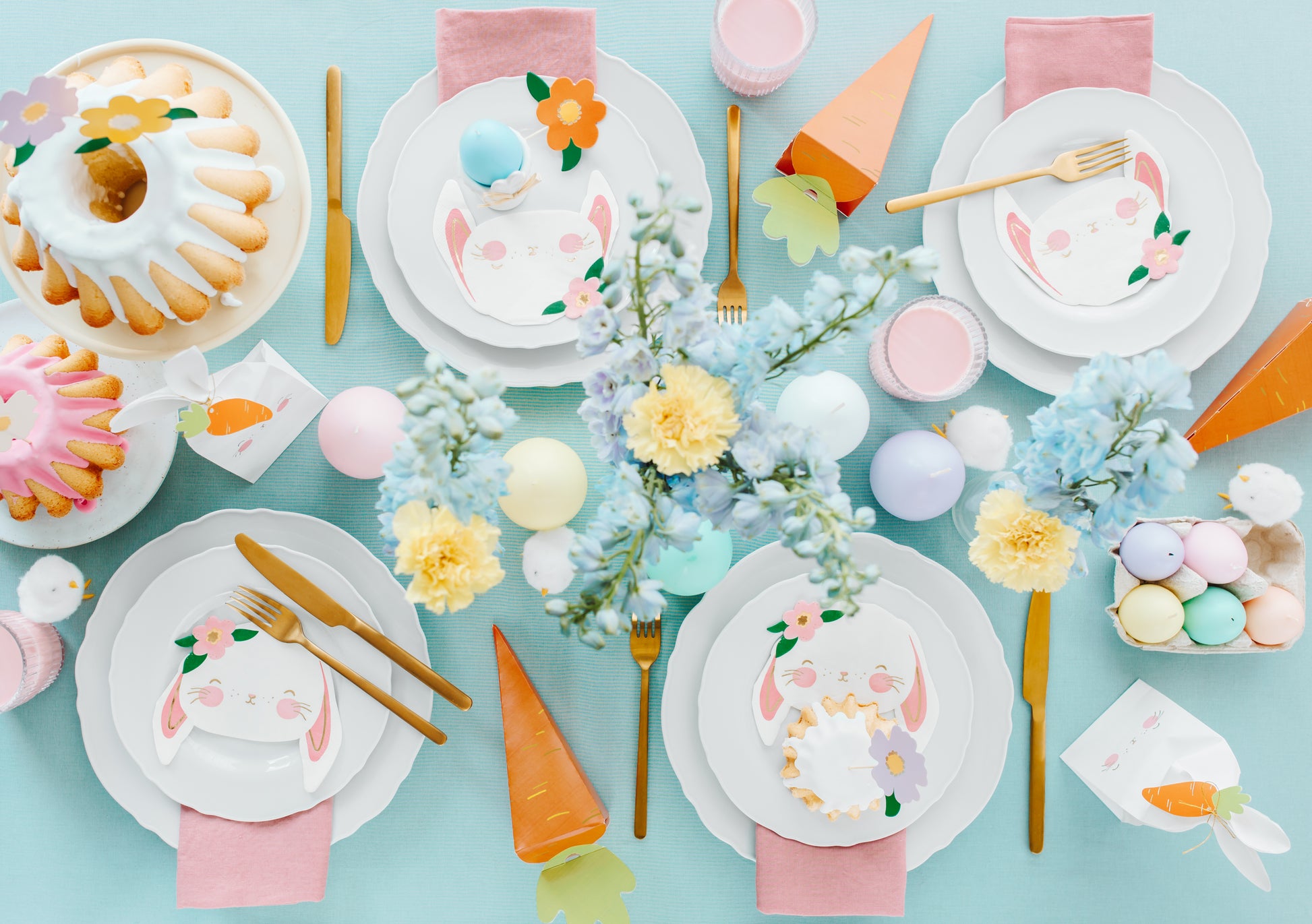 Ostern Servietten Hase Häschen Süß Partygeschirr Rosa Gold Tischdeko