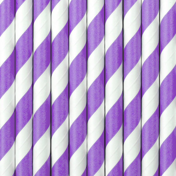 Papiertrinkhalme in Lila