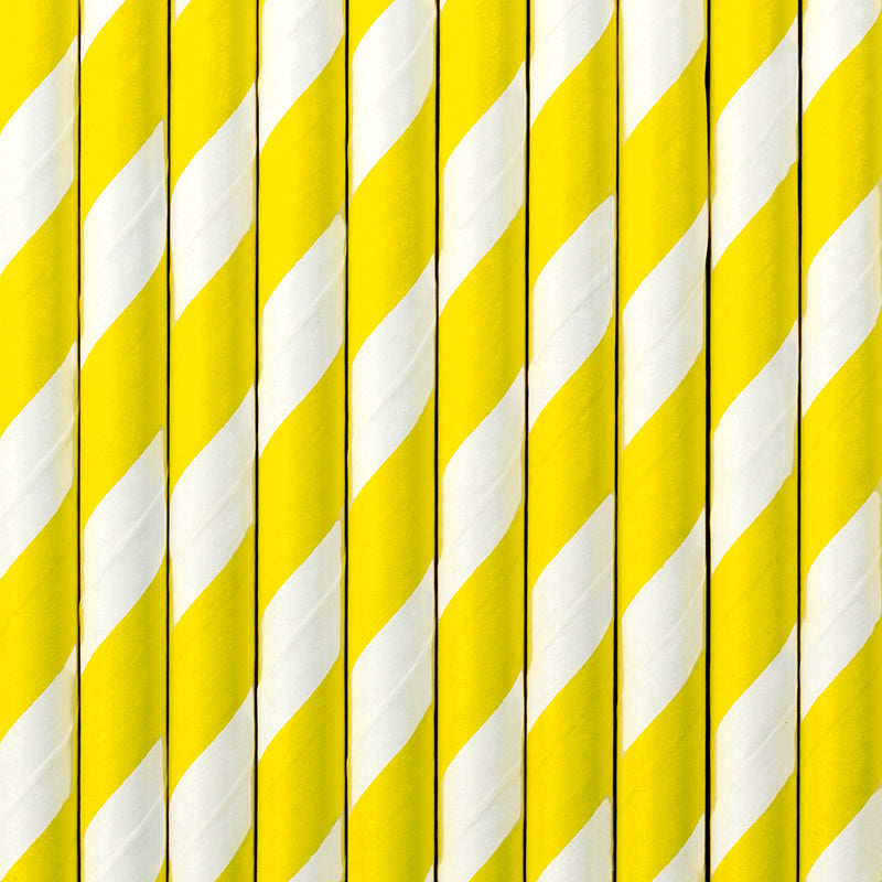 Papiertrinkhalme in Gelb