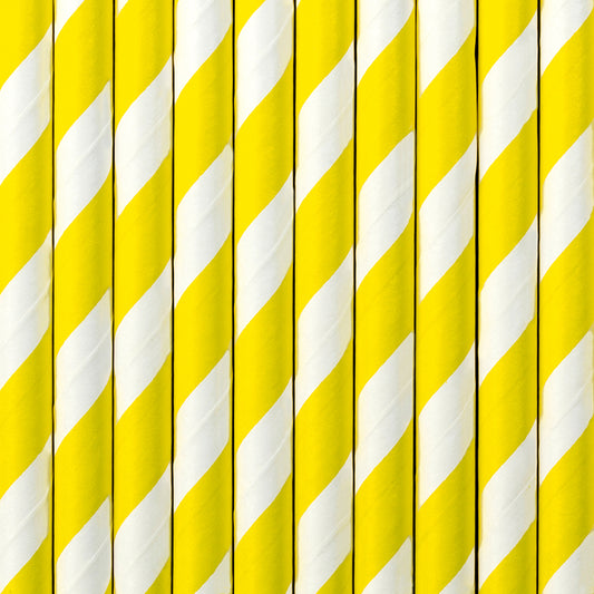 Papiertrinkhalme in Gelb