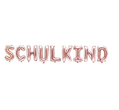 Schulkind Schriftzug Folienballons Einschulung Schulstart Schulanfang Deko Rosegold